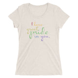 I Have Great Pride In Your (2 Corinthians 7) scoop neck shirt